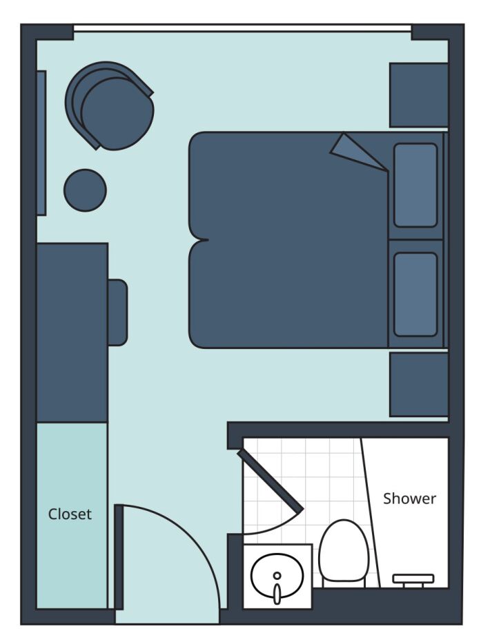 Deluxe French Balcony floor plan on S.S. Elisabeth