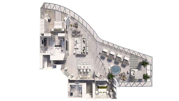 Iconic Suite floor plan on Celebrity Xcel