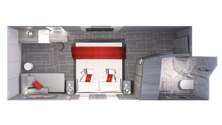 Deluxe Inside Stateroom floor plan on Celebrity Xcel