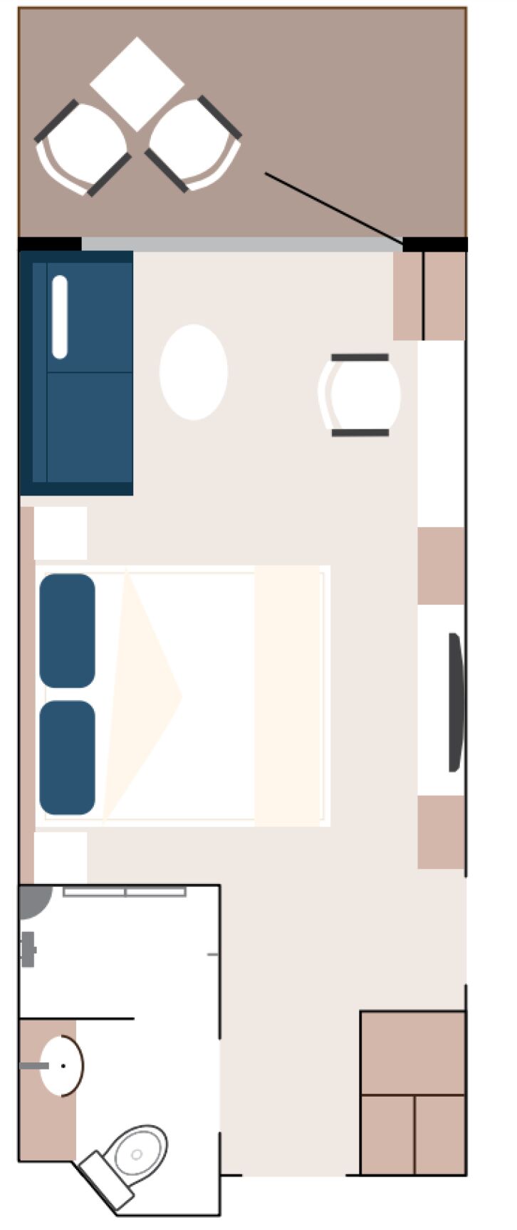 Balcony Stateroom Category B floor plan on Douglas Mawson
