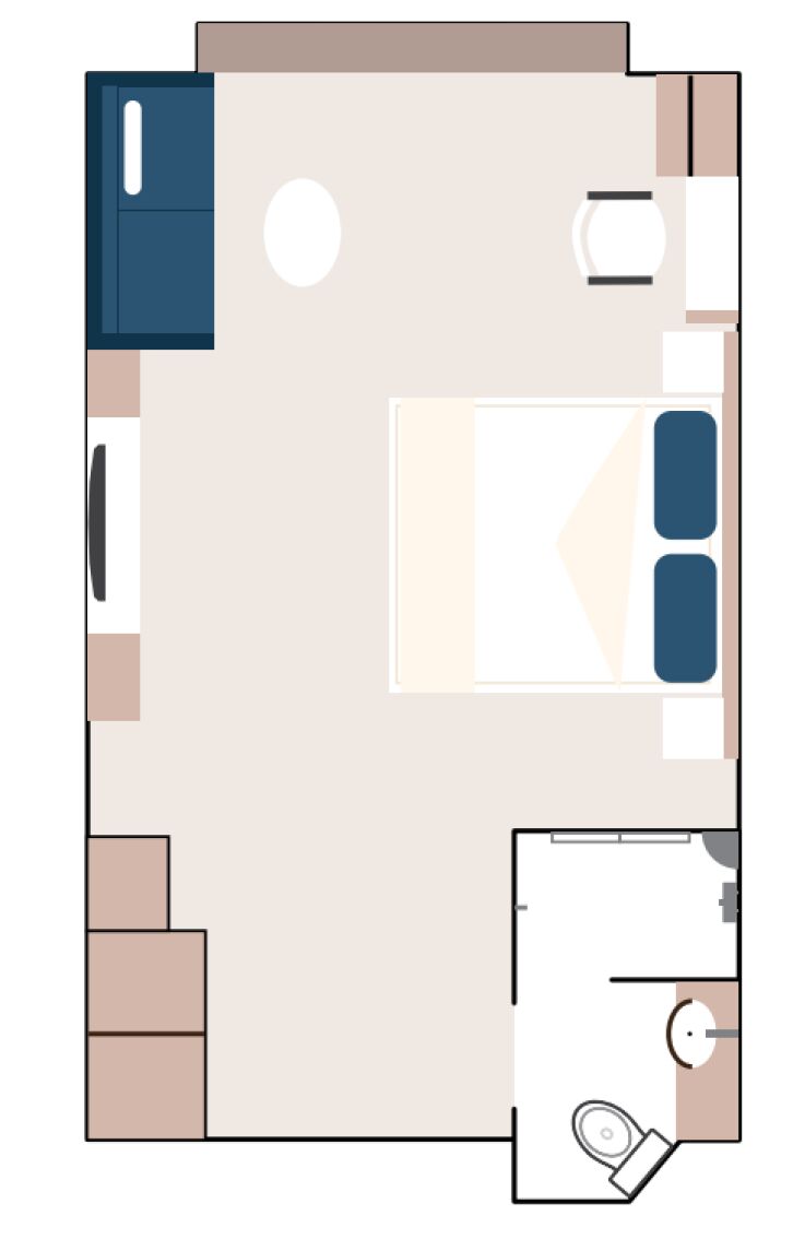 Aurora Stateroom Twin floor plan on Douglas Mawson