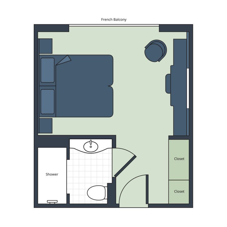 French Balcony floor plan on S.S. Audrey
